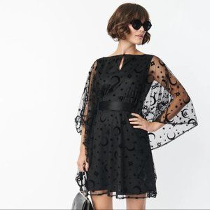 Unique Vintage Smak Parlour Black Mesh Moon & Stars Social Climber Caftan